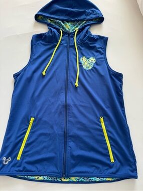 Disney Mosaic-Print Hooded Vest in Teal and Yellow